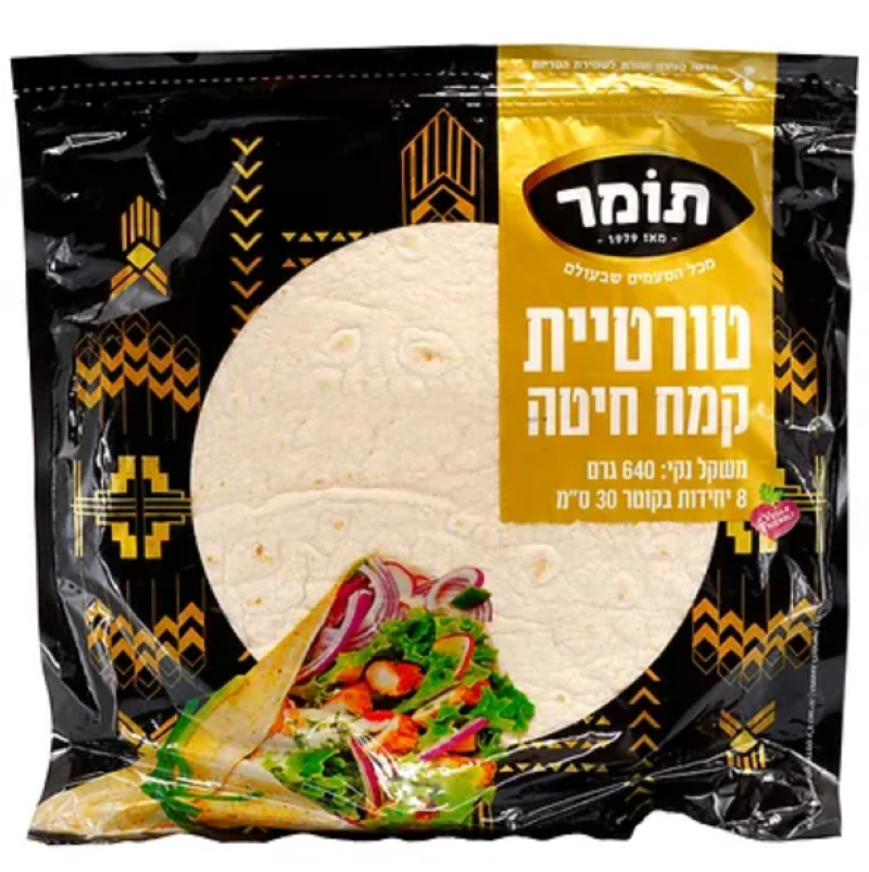 טורטיה קמח חיטה קוטר 30  640 גר' 12יח'